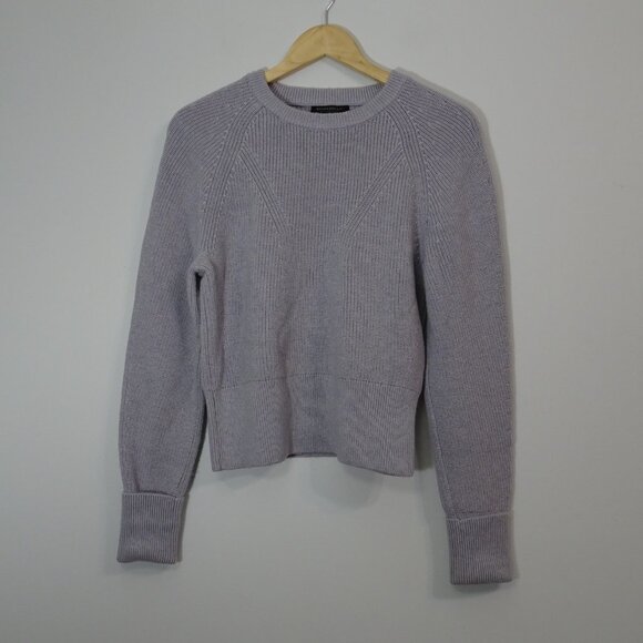 Banana Republic 100% Merino Wool Ribbed Sweater | Small | Heathered Grey - Picture 15 of 16